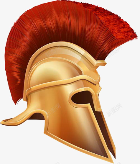 装饰的美png免抠素材_88icon https://88icon.com 头盔 盔甲 红色 羽毛 黄金