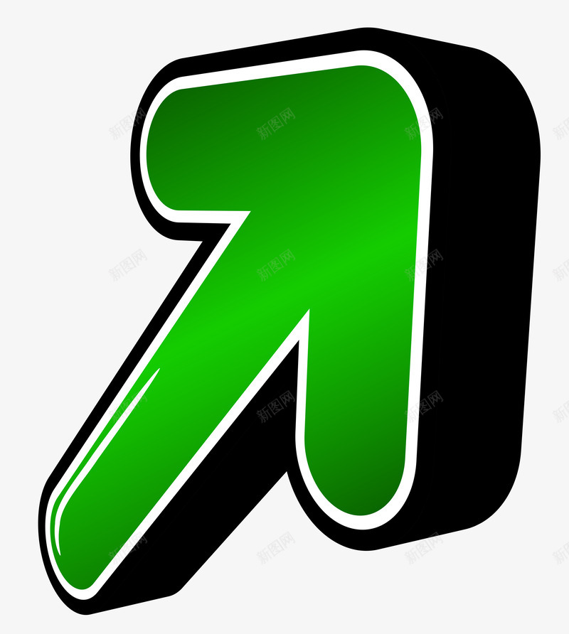 黑色边框绿色箭头png免抠素材_88icon https://88icon.com png图片 指向 箭头 绿色 边框 黑色