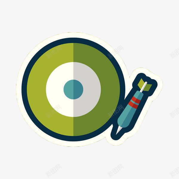 手绘绿色扁平靶盘png免抠素材_88icon https://88icon.com 几何 圆形 扁平化 箭头 箭靶 绿色 绿色准星 镖靶 靶子 靶盘 飞镖靶盘