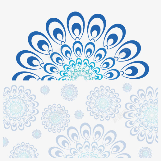 蓝色孔雀展翅羽毛元素矢量图ai免抠素材_88icon https://88icon.com 元素 孔雀 孔雀羽毛 展翅 羽毛 蓝色 矢量图