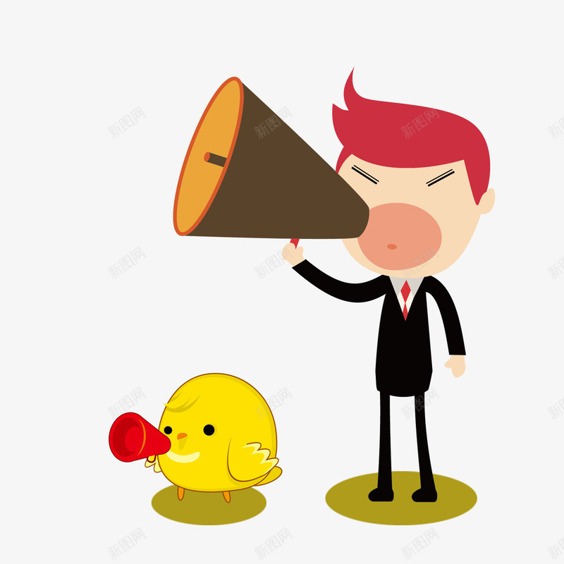 卡通西装男png免抠素材_88icon https://88icon.com 卡通男 卡通西装男大喊免费下载 喊叫 西装