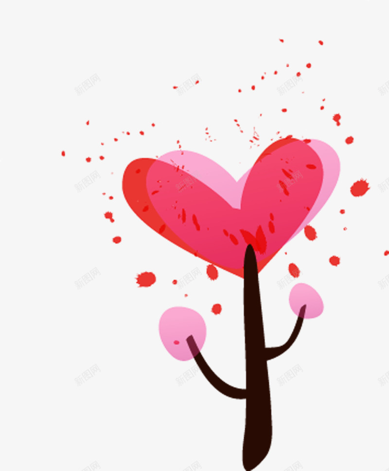红色卡通爱心树木婚礼png免抠素材_88icon https://88icon.com 卡通 婚礼 树木 爱心 红色