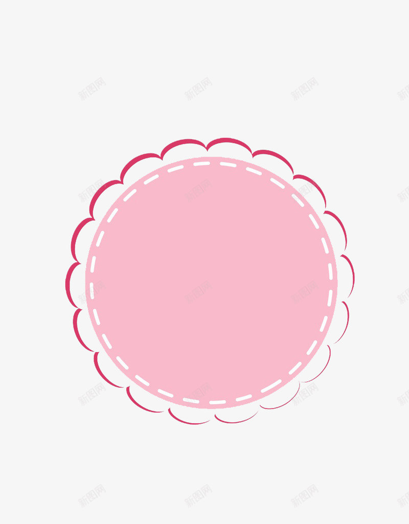 圆形花边边框png免抠素材_88icon https://88icon.com 卡通 可爱 圆形 粉色 花边 边框