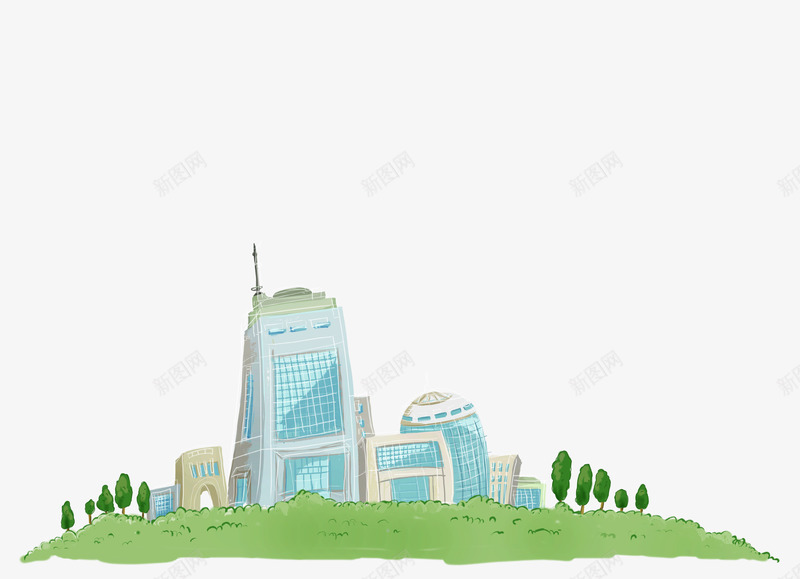 城市绿化png免抠素材_88icon https://88icon.com 公园 卡通画 城市绿化免费下载 房子 手绘 插画 边框
