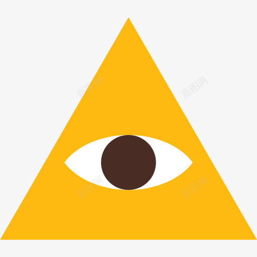 卡通三角形png免抠素材_88icon https://88icon.com 三角形 卡通 眼睛 黄色
