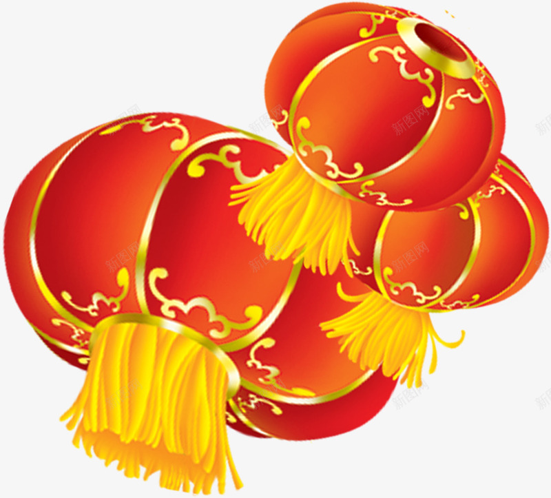 红色中式卡通灯笼png免抠素材_88icon https://88icon.com 中式 卡通 灯笼 红色