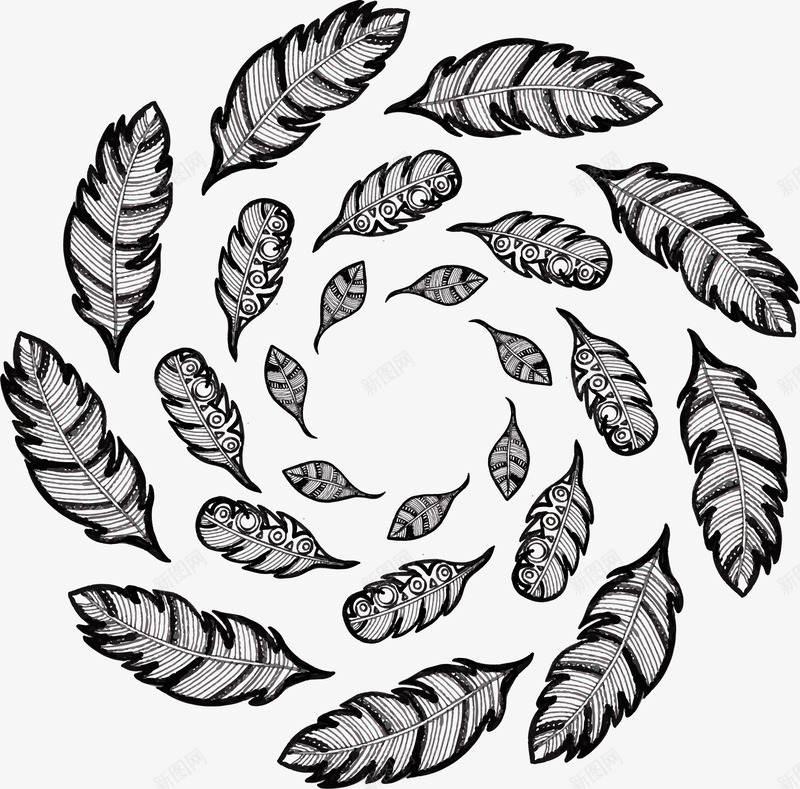 精致复古羽毛花纹png免抠素材_88icon https://88icon.com 卡通花纹 复古羽毛 矢量png 羽毛 羽毛花纹 花纹