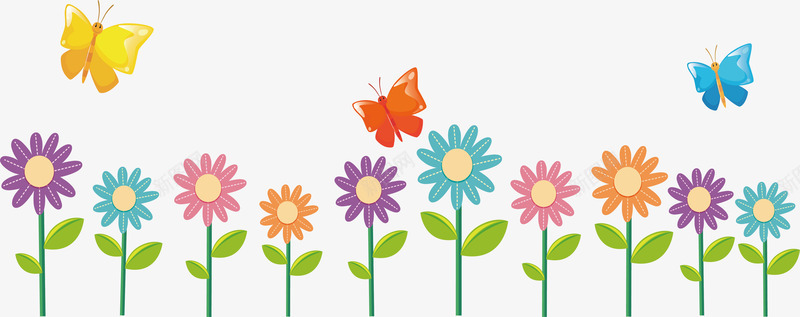 花园里的蝴蝶矢量图ai免抠素材_88icon https://88icon.com 彩色花朵 欣欣向荣 矢量png 花丛 花园 蝴蝶 矢量图