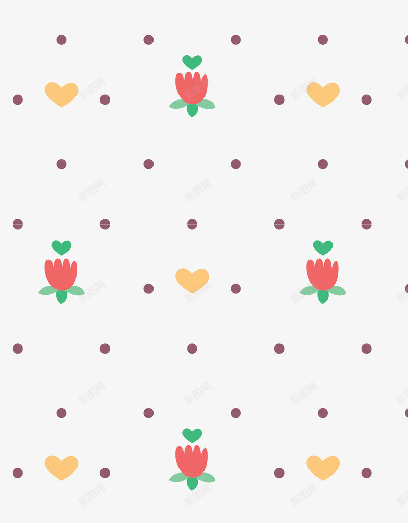 卡通花朵圆点底纹背景png免抠素材_88icon https://88icon.com 卡通 圆点 底纹 背景 花朵