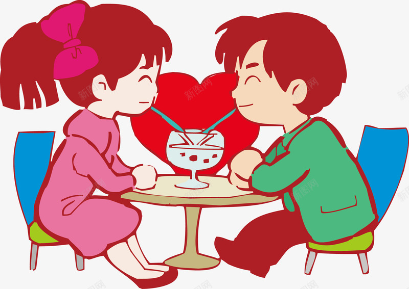 约会的情侣png免抠素材_88icon https://88icon.com 共饮一杯饮料 浪漫 甜蜜 男女朋友 男朋友