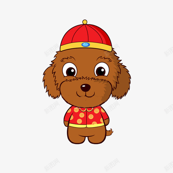 卡可爱的小狗图png免抠素材_88icon https://88icon.com 中国风 乖巧的 卡通 喜庆的 小狗 插图 泰迪狗