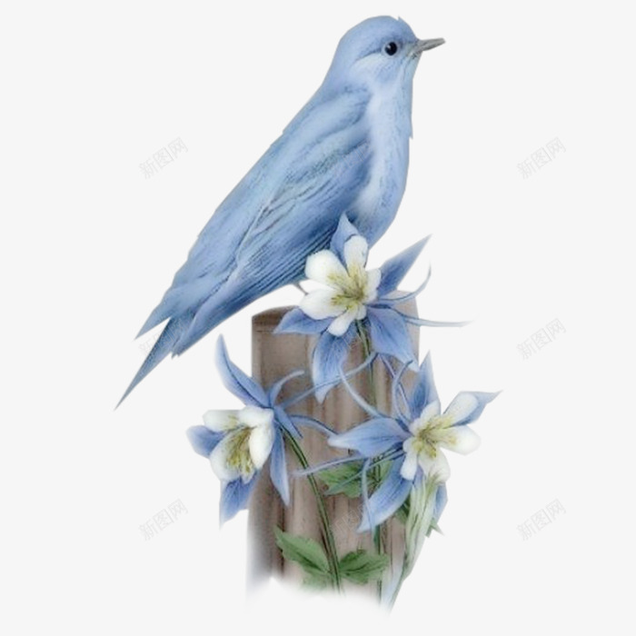 兰色羽毛小鸟png免抠素材_88icon https://88icon.com 兰色 小鸟 树墩 羽毛