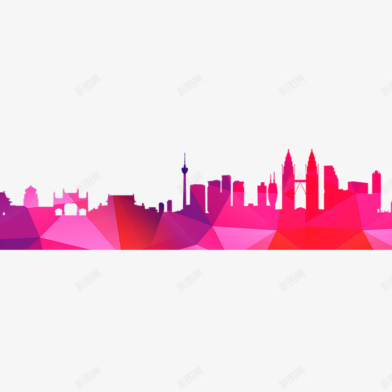 彩色几何城市剪影png免抠素材_88icon https://88icon.com 三角形 东方明珠 几何 发射塔 商务 城市 建筑 彩色