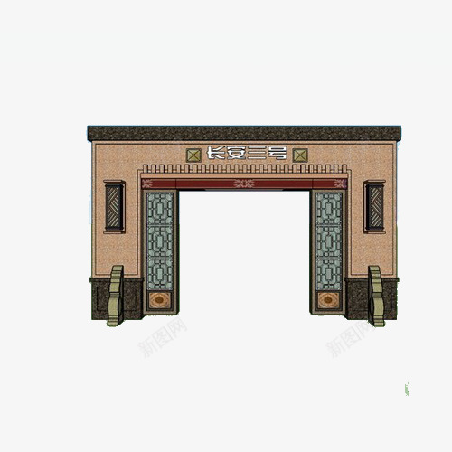 门头模型png免抠素材_88icon https://88icon.com 中式 中式门头 住宅 古建筑 古门头 复耕 居住 门头