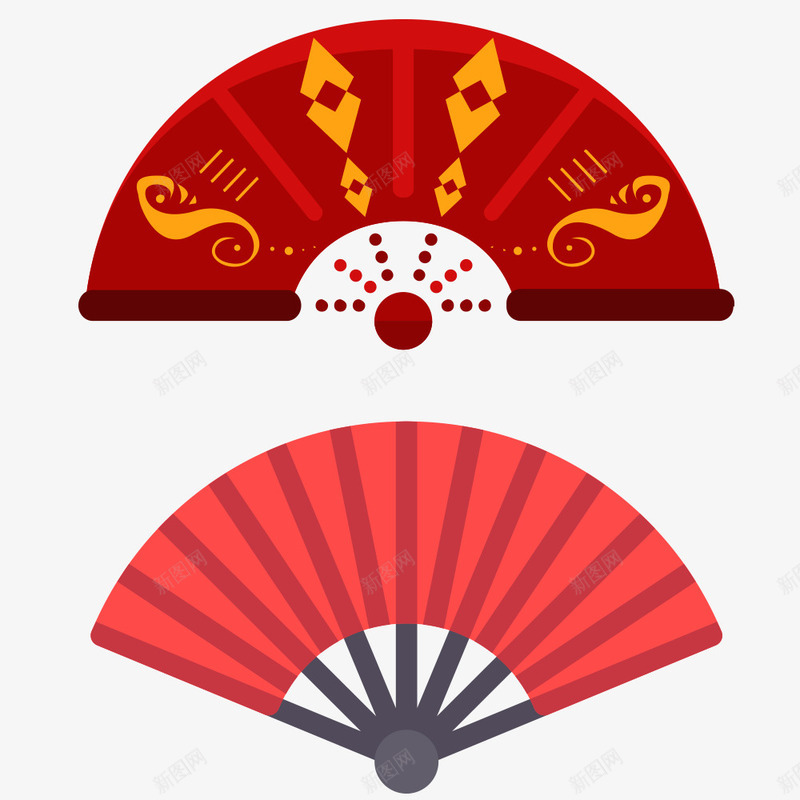 红色中国风节日扇子装饰png免抠素材_88icon https://88icon.com 中国风 卡通樱花红色扇子 喜庆 年味 新年 红色素材 节日素材 过年