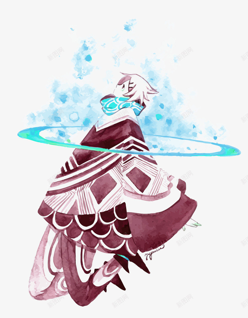 梦幻插画矢量图eps免抠素材_88icon https://88icon.com 奇幻 少年 手绘 手绘插画 梦幻 蓝色 魔幻 矢量图