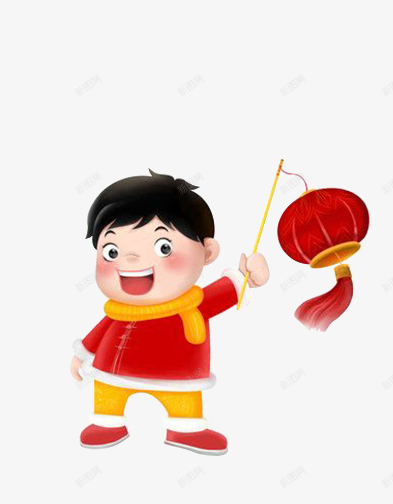 拿着灯笼的小男孩png免抠素材_88icon https://88icon.com 免抠图 小男孩 效果图 红灯笼 装饰图 装饰画 过新年