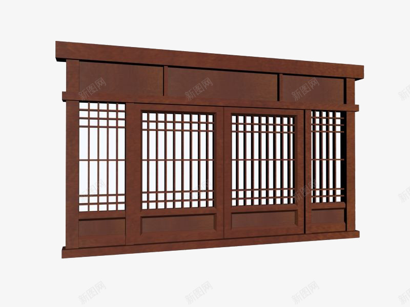 中式窗门窗立体模型png免抠素材_88icon https://88icon.com 中式 立体 门窗 门窗模型