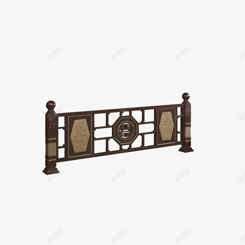 深棕护栏模型图png免抠素材_88icon https://88icon.com 中国风 中式栏杆 古风 深棕护栏模型图