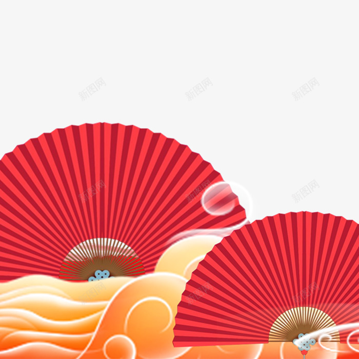 中国风祥云上的红扇子png免抠素材_88icon https://88icon.com 中国风 免抠图 效果图 祥云 红扇子 装饰图 装饰画