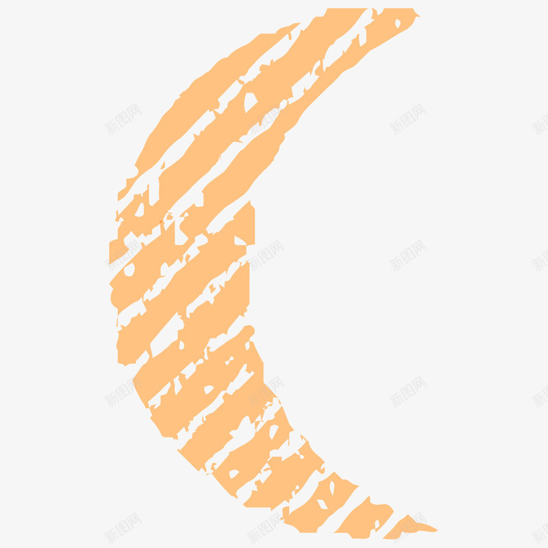 条纹月亮可爱卡通png免抠素材_88icon https://88icon.com 可爱 复古 小清新 手绘 手账本子装饰 月亮 条纹 纹理 黄色