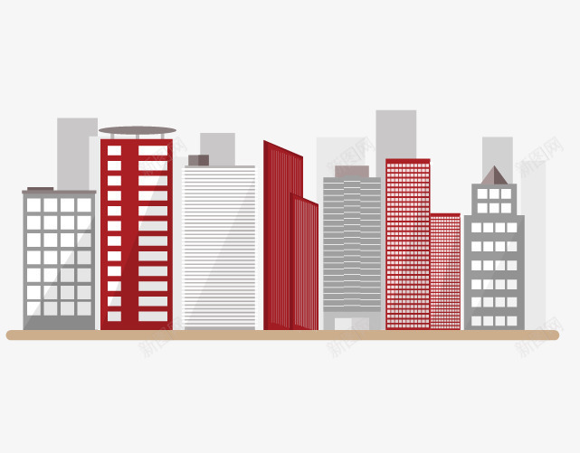 扁平化城市楼房png免抠素材_88icon https://88icon.com 卡通城市楼房 城市 城市楼房 城市背景图 扁平化 楼房 红色楼房