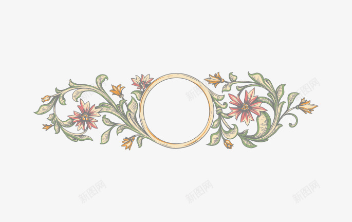 中式花卉png免抠素材_88icon https://88icon.com 中式 标题框 清新 花卉
