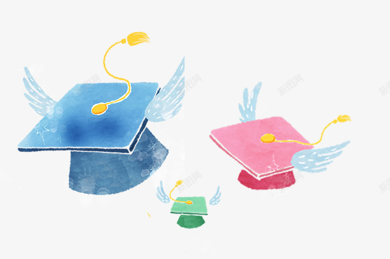 理想的帽子png免抠素材_88icon https://88icon.com 创意 帽子 抽象 梦幻 毕业季 理想 翅膀 设计