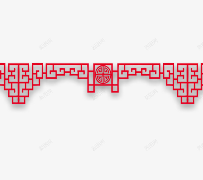 红色中国风喜庆格纹装饰边框png免抠素材_88icon https://88icon.com 中国风 喜庆 格纹 红色 装饰 边框