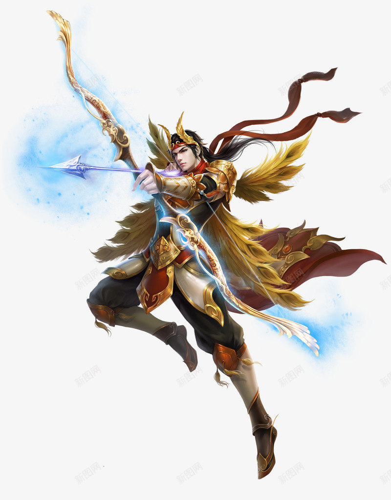 手绘梦幻拉弓人物射箭png免抠素材_88icon https://88icon.com 人物 射箭 梦幻