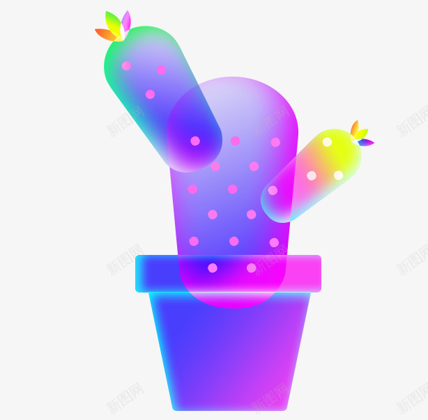 星空仙人掌渐变装饰插画png免抠素材_88icon https://88icon.com 仙人掌 仙人掌渐变 星空 星空梦幻植物 梦幻 渐变盆栽 炫彩