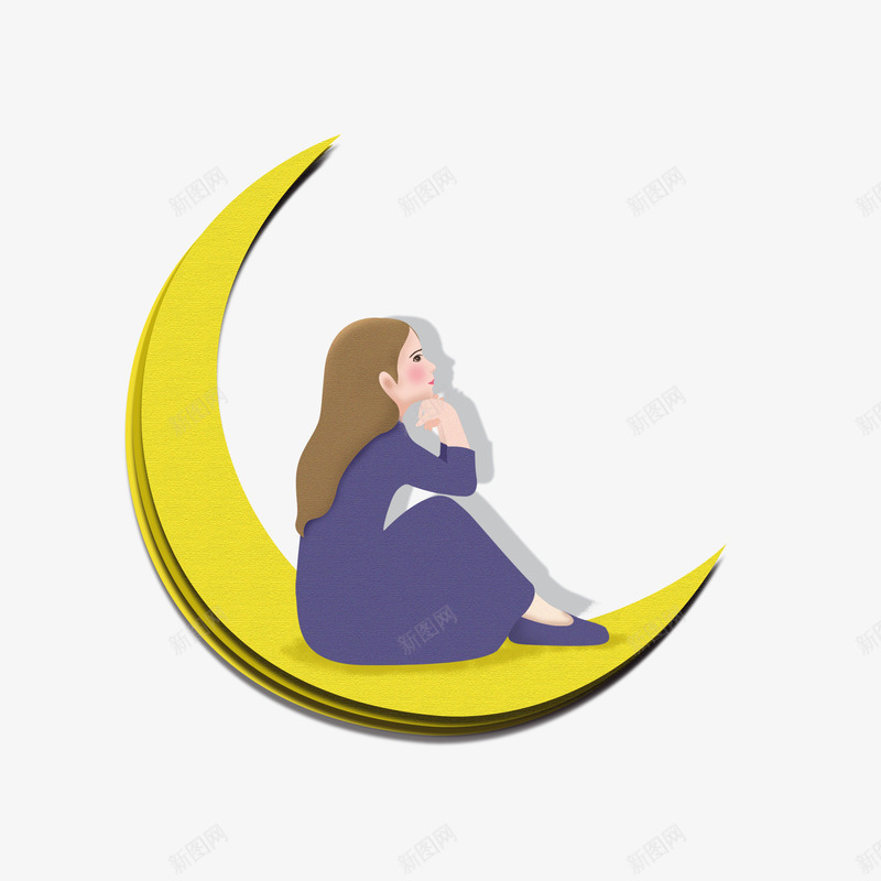 中秋节主题美女坐在月亮上png免抠素材_88icon https://88icon.com 中秋 中秋banner 中秋海报 中秋节主题 动漫 动画 卡通女孩 美女坐在月亮上