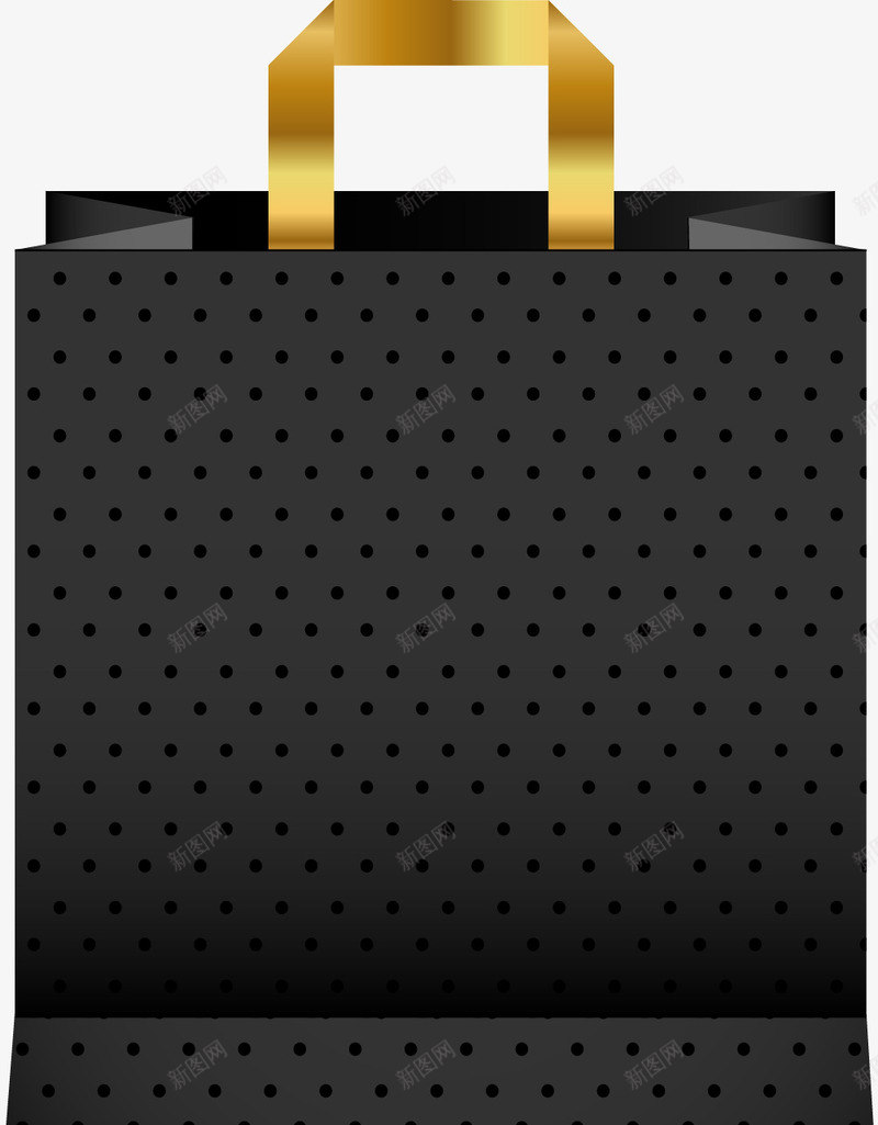高档黑色圆点袋子png免抠素材_88icon https://88icon.com 免抠PNG 礼品袋 礼物袋 精美 精致 质感 购物袋 黑色高端