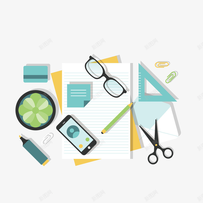 学习用品png免抠素材_88icon https://88icon.com 三角板 学习用品 手机 本 眼镜
