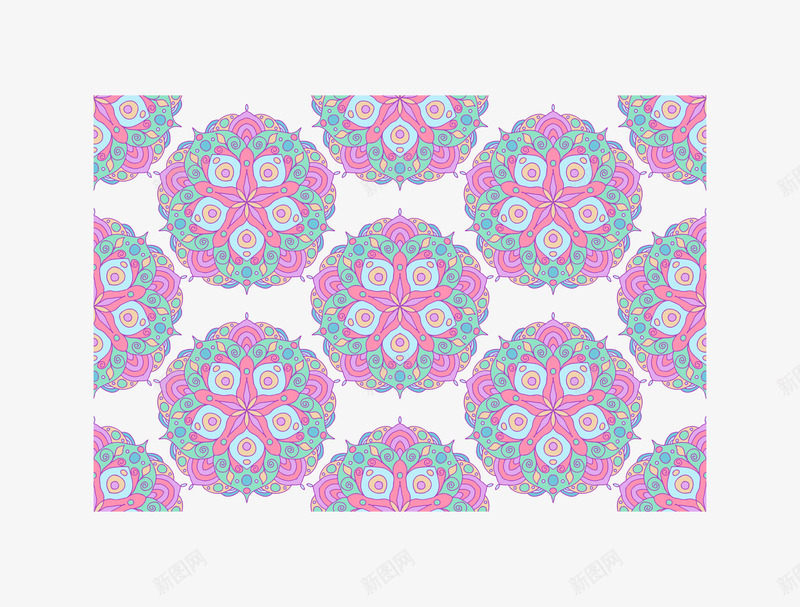 粉色中式圆环花纹矢量图ai免抠素材_88icon https://88icon.com 中式花边 圆环 宫廷花纹 纹理 矢量图