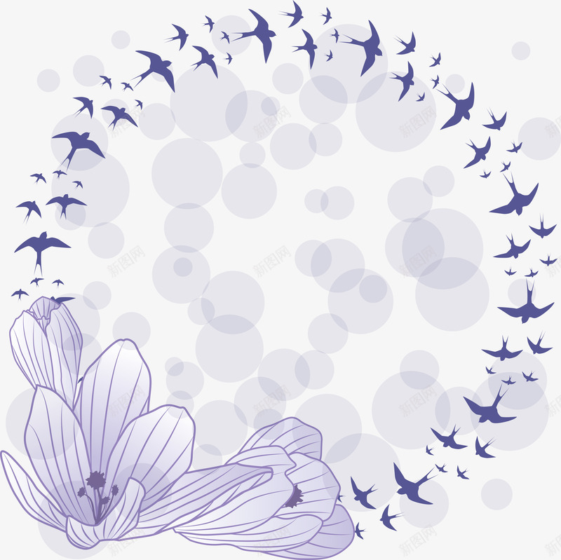 燕子花边框矢量图ai免抠素材_88icon https://88icon.com 浪漫花卉 燕子花边框 燕子边框 精美花纹 花纹装饰 矢量图