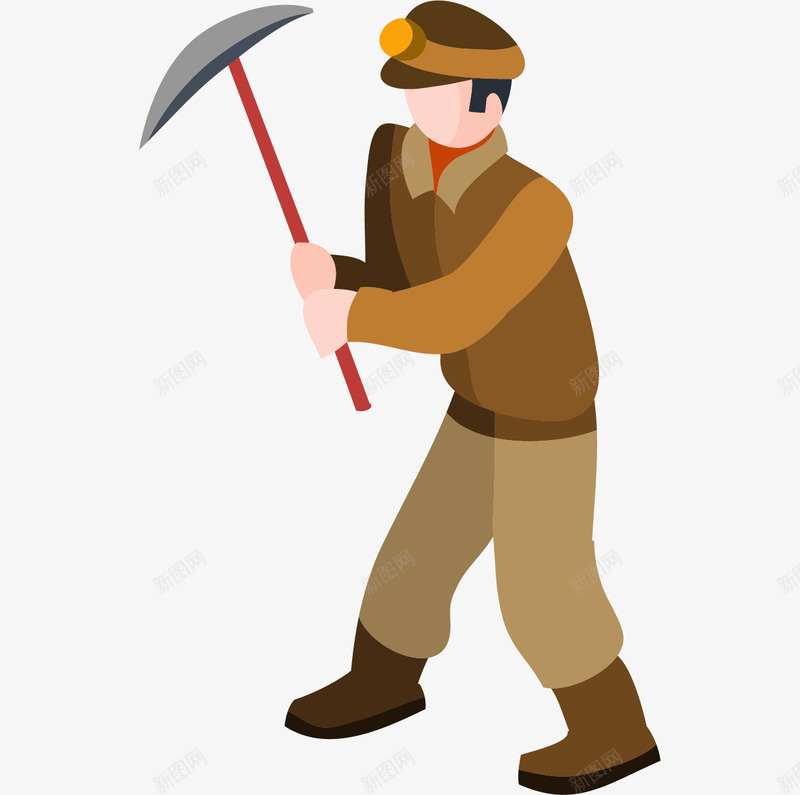 卡通版挖煤的男子png免抠素材_88icon https://88icon.com 人物 免抠图 工具 挖煤 效果图 男子 装饰图 装饰画