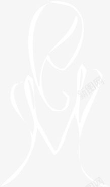 白色线条美女png免抠素材_88icon https://88icon.com 白色 线条 美女