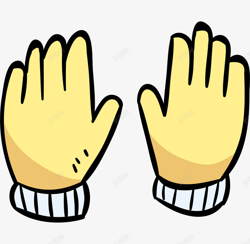 黄色卡通双手png免抠素材_88icon https://88icon.com 卡通巴掌 卡通手 双手 手指 手掌 手绘手 效果图 黄色双手