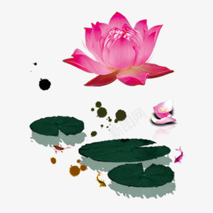 中式宣传海报装饰图案png免抠素材_88icon https://88icon.com 中式 宣传海报 水墨 淡雅 荷花 装饰图案