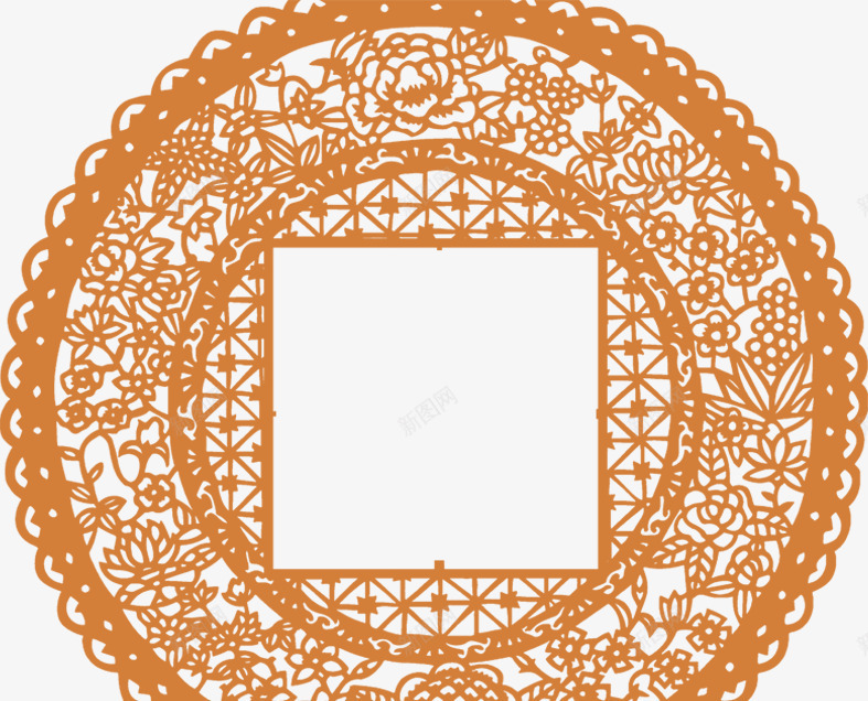 手绘精美中式花纹边框圆形png免抠素材_88icon https://88icon.com 中式 圆形 精美 花纹 边框