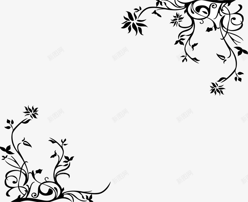 手绘花纹png免抠素材_88icon https://88icon.com 中国风花纹 中式花纹 古典花纹 对角花纹 对角花纹矢量 手绘花纹 黑白花纹