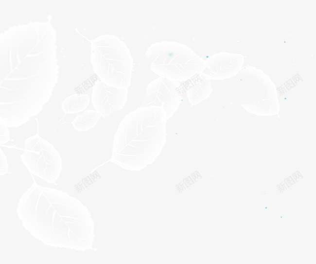 白色透明树叶效果psd免抠素材_88icon https://88icon.com 时尚叶子图案 白色透明树叶效果 透明叶子