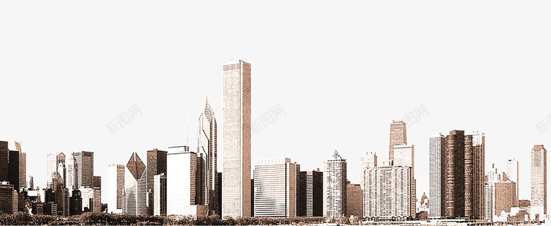 手绘的城市高楼大厦png免抠素材_88icon https://88icon.com 免抠图 城市 建筑物 效果图 装饰图 装饰画 高楼大厦