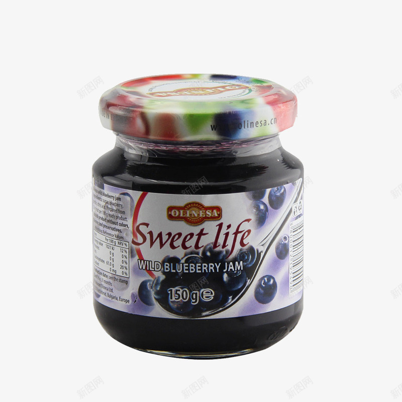 蓝莓罐装果酱包装png免抠素材_88icon https://88icon.com 产品实物 包装 果酱包装 玻璃瓶装 蓝莓罐装 食品