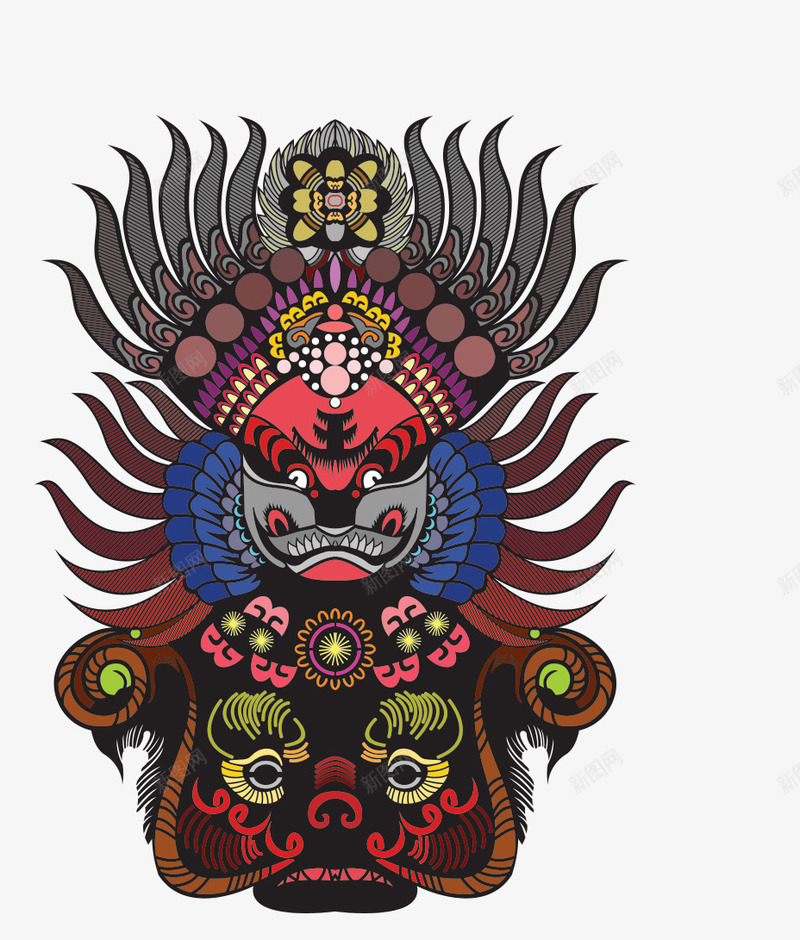 中国风戏剧效果图png免抠素材_88icon https://88icon.com 中国风 卡通手绘 卡通漫画 彩色戏剧 花脸 装饰图
