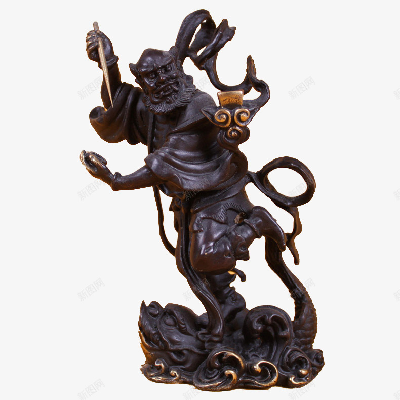 铜雕魁星png免抠素材_88icon https://88icon.com 现代中式 神像 铜雕 魁星