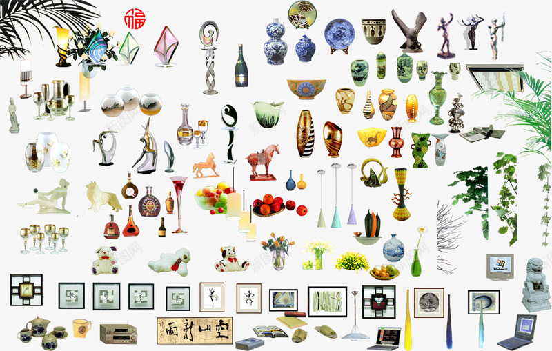 瓷器挂画室内摆设png免抠素材_88icon https://88icon.com 中国风 室内效果图 挂画 瓷器 花瓶