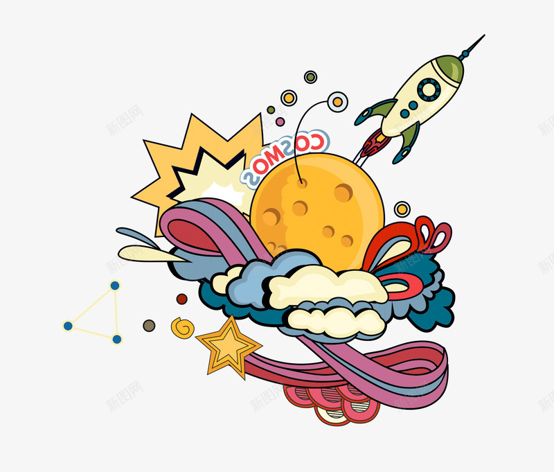 飞上月球的宇宙飞船png免抠素材_88icon https://88icon.com 免抠图 宇宙飞船 彩色 效果图 航天 装饰图 装饰画