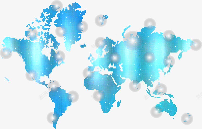 蓝色圆点科技世界地图png免抠素材_88icon https://88icon.com 世界地图 地图 坐标 科技 科技感地图 蓝色